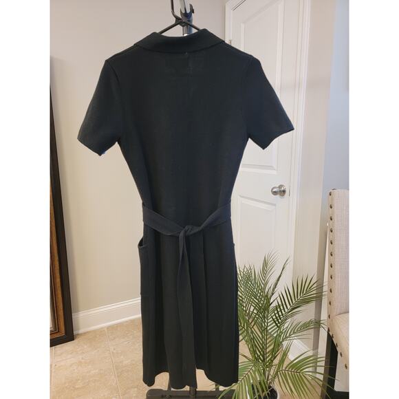 Leslie Fay Black Button Front Sweater Dress - Picture 2 of 3